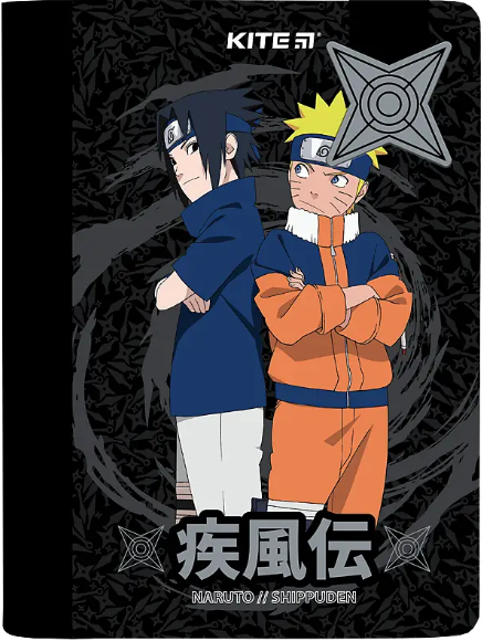 Блокнот А5 60арк. кліт. тв. обкл. Naruto з магнітною закладкою №NR24-192/Kite/(10) — фото товару | Канцелярський Сад