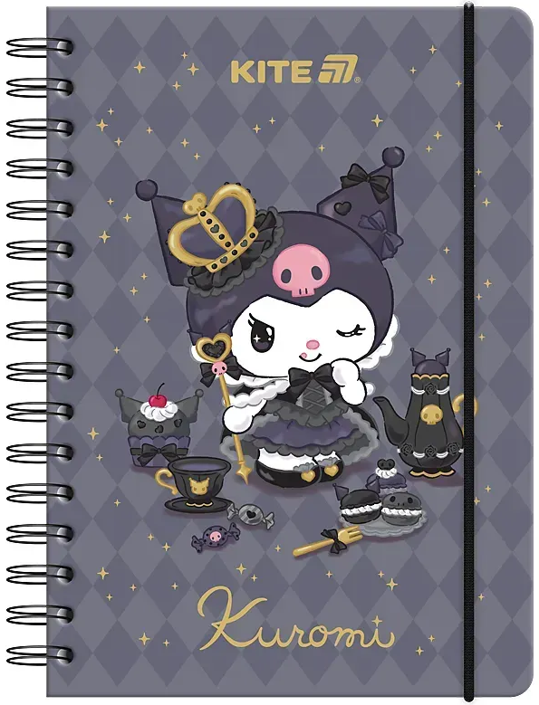 Блокнот пруж. А5 80арк. кліт. тв. обкл. Kuromi №HK25-190/Kite/(20) — фото товару | Канцелярський Сад