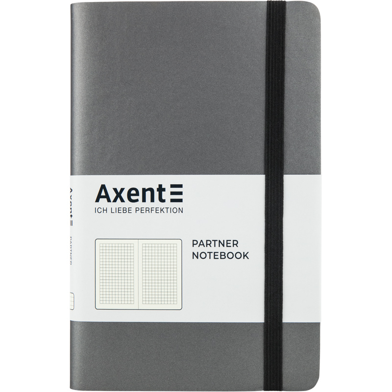 Блокнот В6 96арк. кліт. карт. "Partner Soft" сірий №8206-15/Axent/(18) — фото товару | Канцелярський Сад