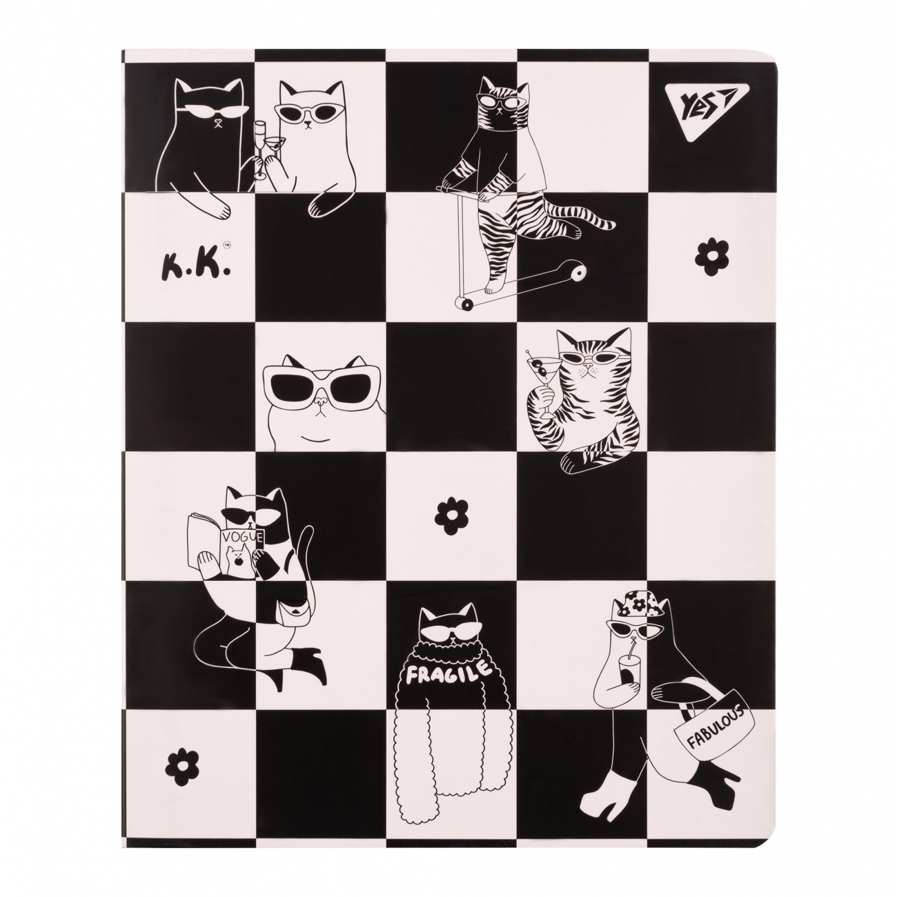 Блокнот пруж. А5 50арк. кліт. "Tatoo cats" №151883/Yes/(20)(40) — купити | Канцелярський Сад