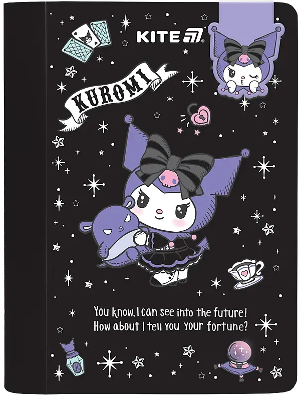 Блокнот А5 60арк. кліт. тв. обкл. Kuromi з магнітною закладкою №HK25-192/Kite/(20)(40) — фото товару | Канцелярський Сад