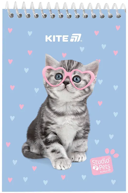 Блокнот пруж. А6 48арк. б/лін. пласт. Studio Pets №SP25-196/Kite/(20) — фото товару | Канцелярський Сад