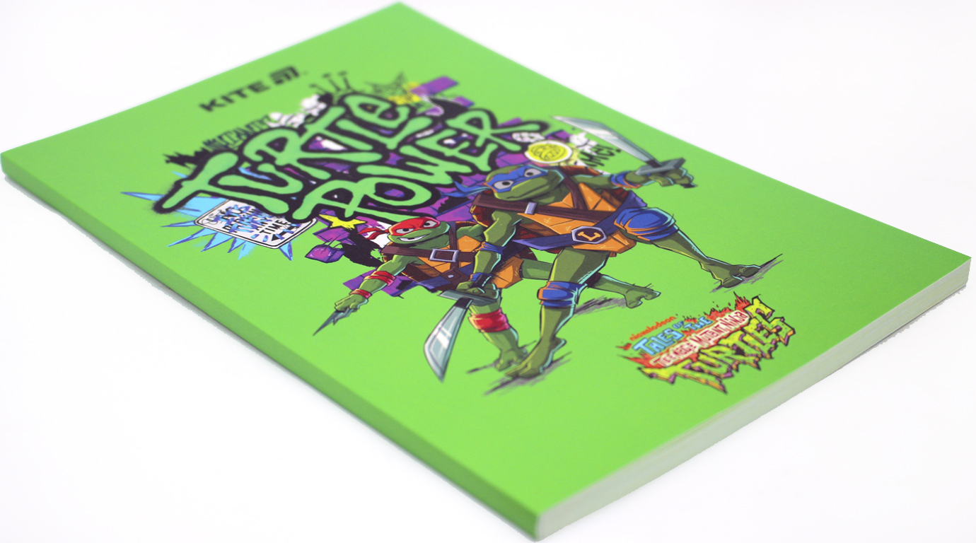 Блокнот А5 64арк. б/лін. м'яка обкл. Ninja Turtles термобіндер №NT25-193-1/Kite/(10) — фото 3