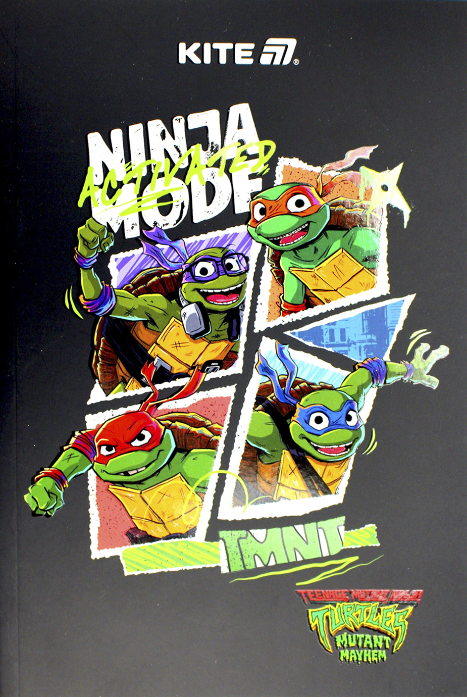 Блокнот А5 64арк. б/лін. м'яка обкл. Ninja Turtles термобіндер №NT25-193-2/Kite/(10) — фото товару | Канцелярський Сад