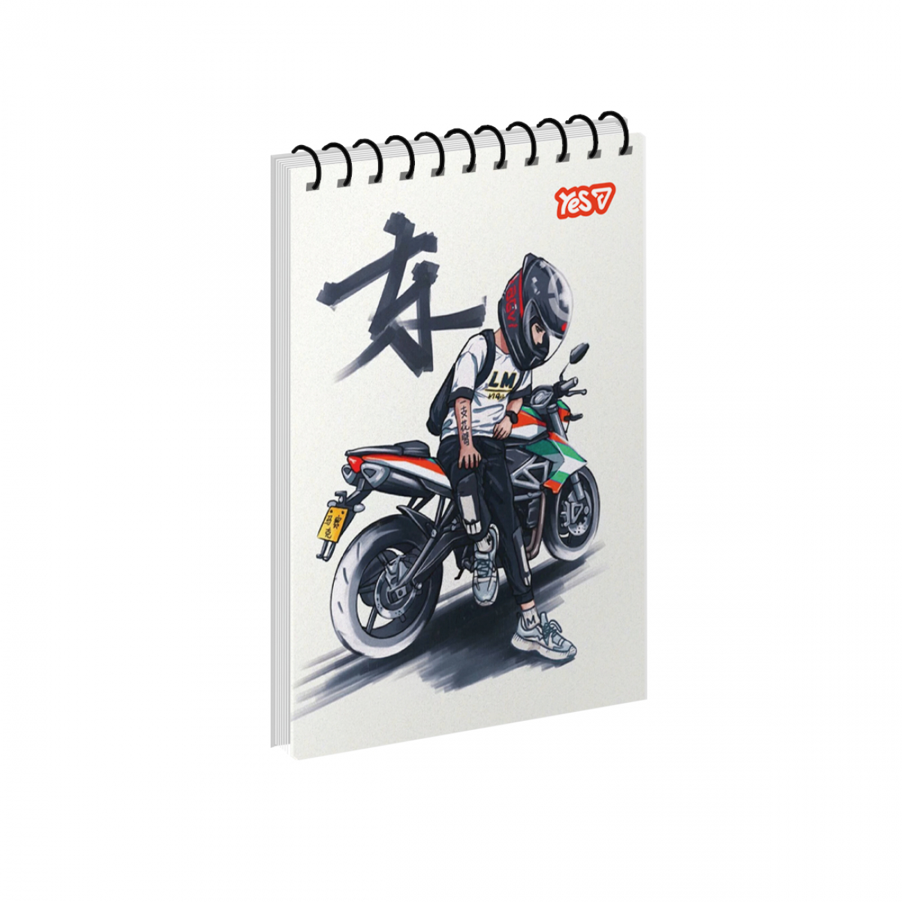 Блокнот пруж. верх. А6 80арк. кліт. карт. Moto №152300/Yes/ — фото товару | Канцелярський Сад