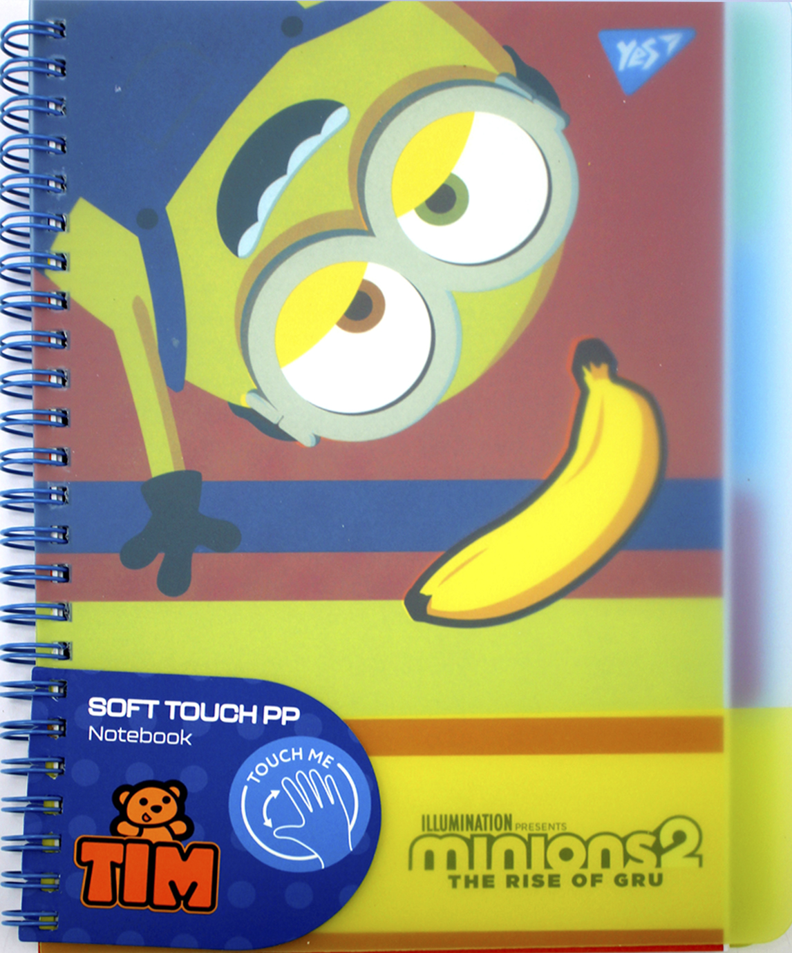 Блокнот пруж. А5 80арк. кліт. пласт. обкл.,софт-тач Minions №765739/Yes/(40) — фото товару | Канцелярський Сад
