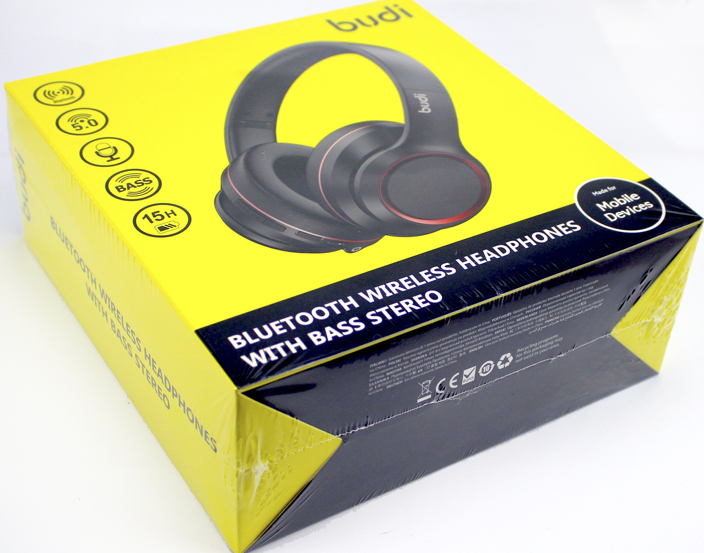 Навушники Budi BT №EP50B black+мікрофон — фото 3
