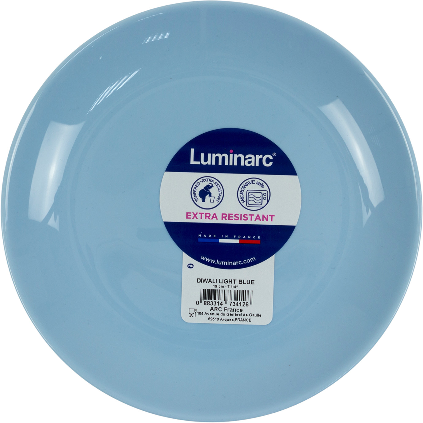 Тарілка десертна скло "Luminarc.Diwali Light Blue" 19см №34126/P2612(6)(24) — фото товару | Канцелярський Сад