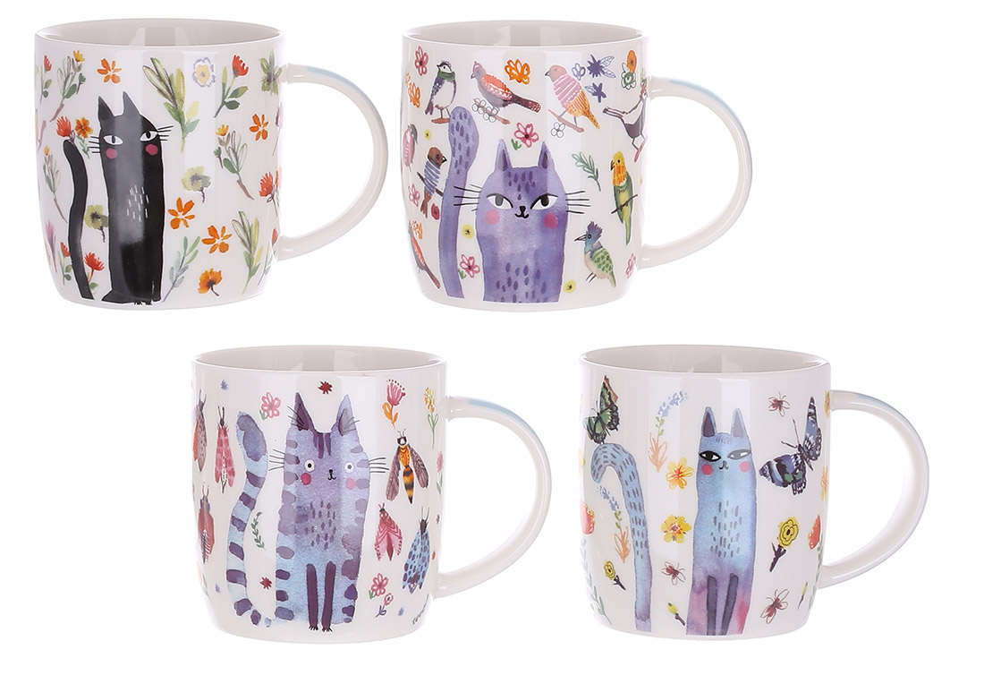 Чашка керам. 350мл "Cats" №311-105(12)(48) — купити | Канцелярський Сад