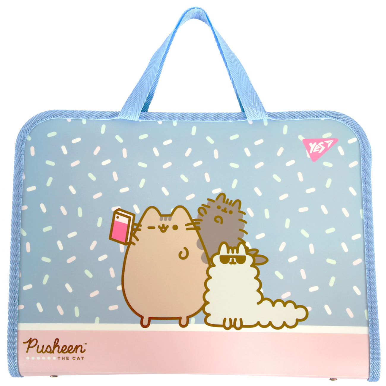 Папка-портфель "Yes" №492316 Pusheen на блиск. з ручками(12)(48) — фото товару | Канцелярський Сад