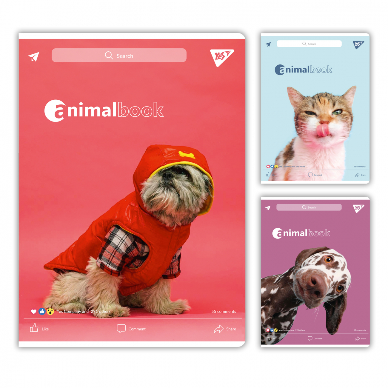 Зошит А4 48арк. кліт. "Animalbook" №682002/Yes/(3)(60) — купити | Канцелярський Сад