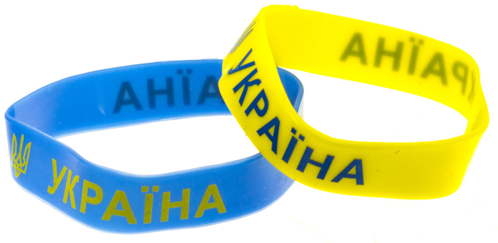 Браслет силіконовий "Україна тризуб" жовтий,синій №783005(1)(50)(5000) — фото 3