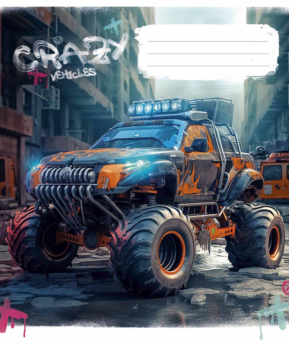 Зошит 36арк. кліт. Школярик "Monster trucks" ВД-лак №036-3283K(20)(120) — фото 5