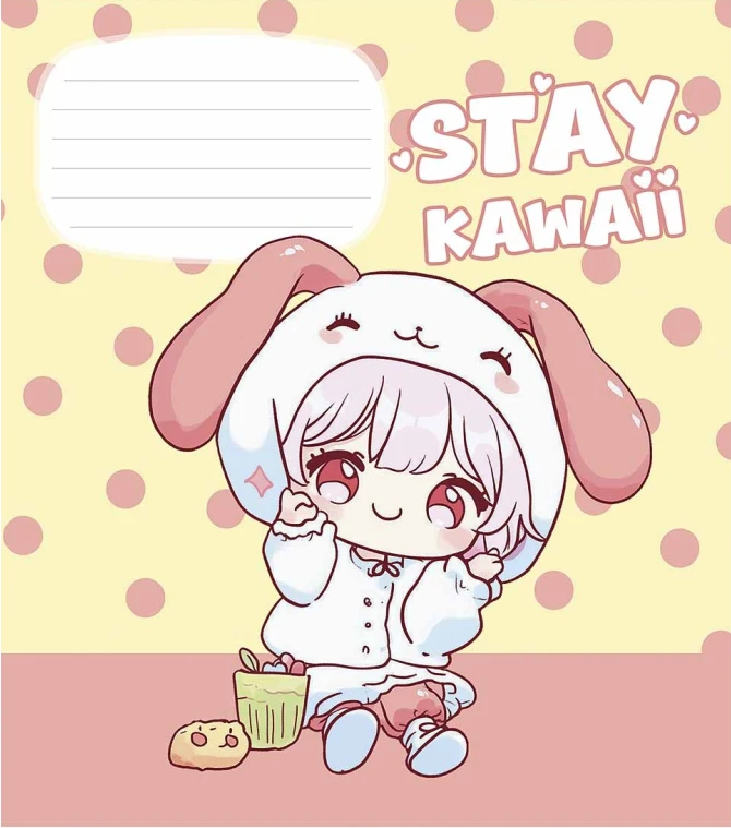 Зошит 12арк. кліт. Школярик "Stay Kawaii" глітер (дівч.) №012-3565K(30)(300) — фото 4