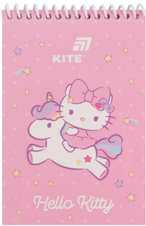 Блокнот пруж. А6 48арк. б/лін. пласт. Hello Kitty №HK26-196-1/Kite/(20) — фото товару | Канцелярський Сад
