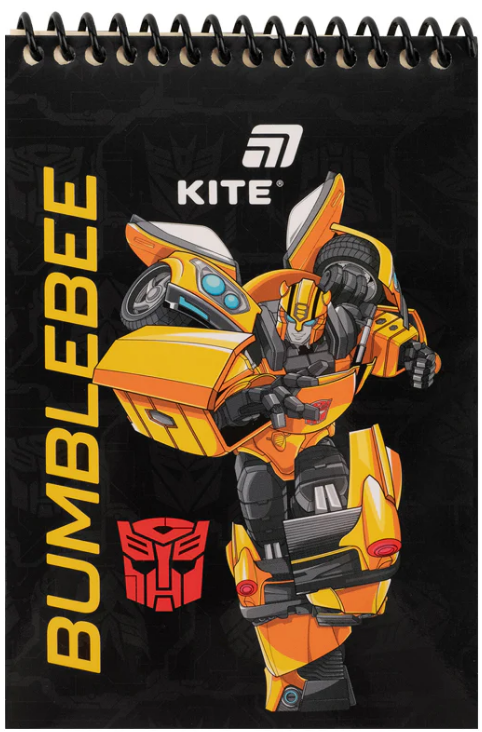 Блокнот пруж. А6 48арк. б/лін. пласт. Transformers №TF26-196/Kite/(20) — фото товару | Канцелярський Сад