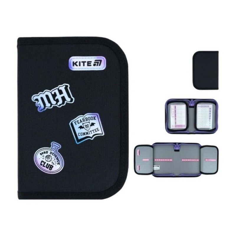 Пенал "Kite" Monster High 1від.,б/н,з 2 відворотами №MH26-622(48) — купити | Канцелярський Сад