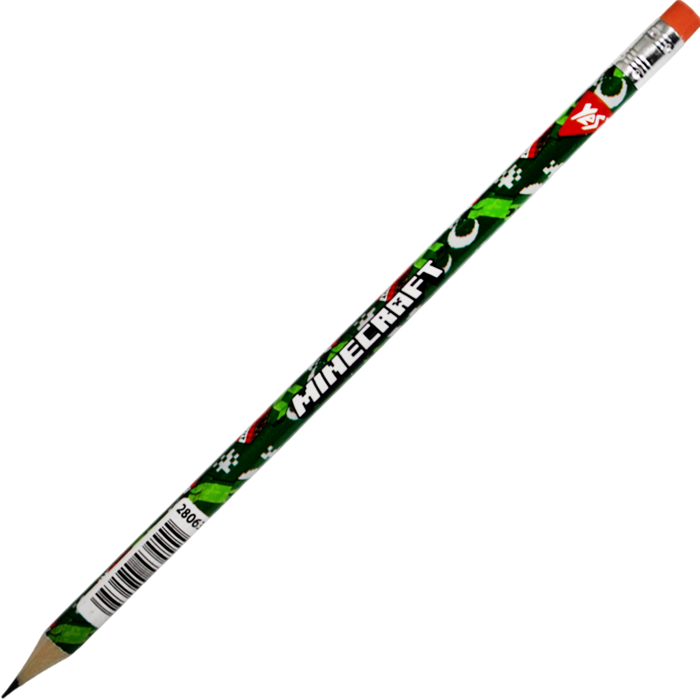 Олівець гр. "Yes" №280634 Minecraft HB круг. з гумкою,в пласт. тубі(36)(540) — купити | Канцелярський Сад