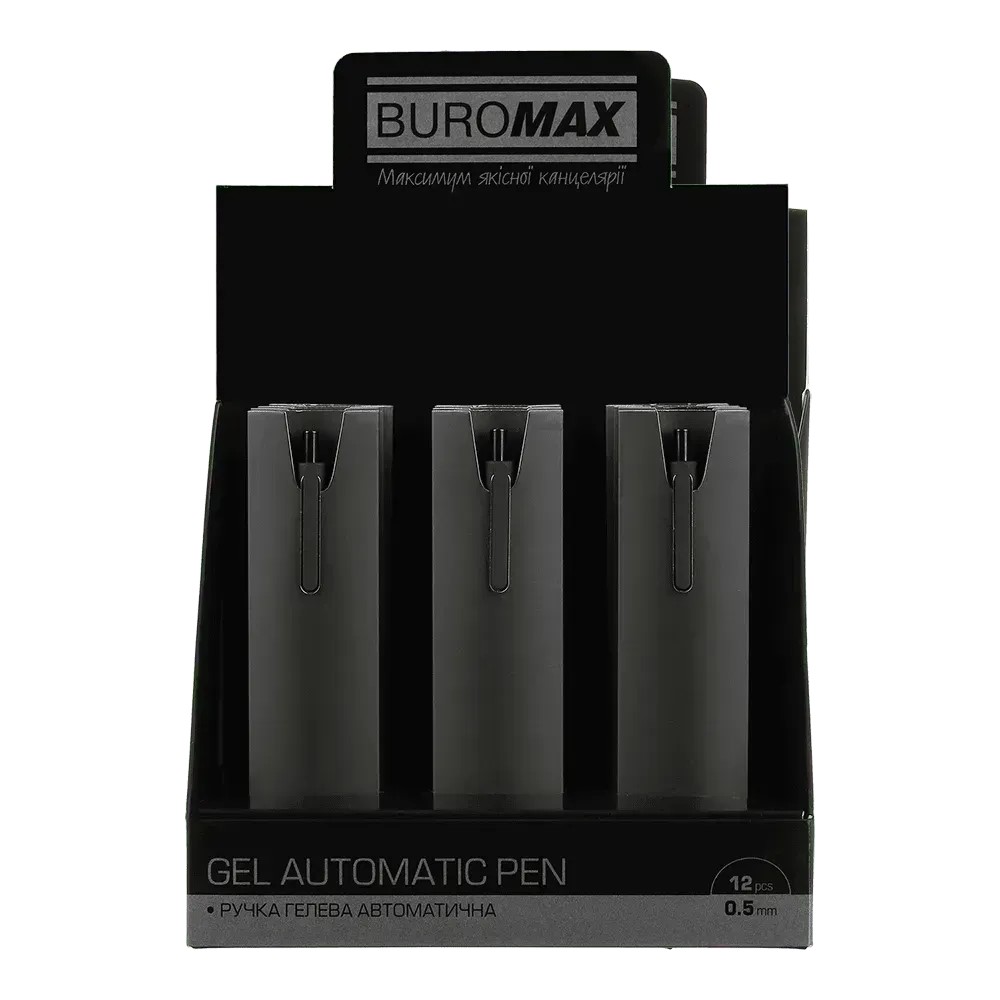 Ручка авт. гел. "Buromax" №BM.83100-01 Silk 0.5мм синя, корп. чорний — фото 4