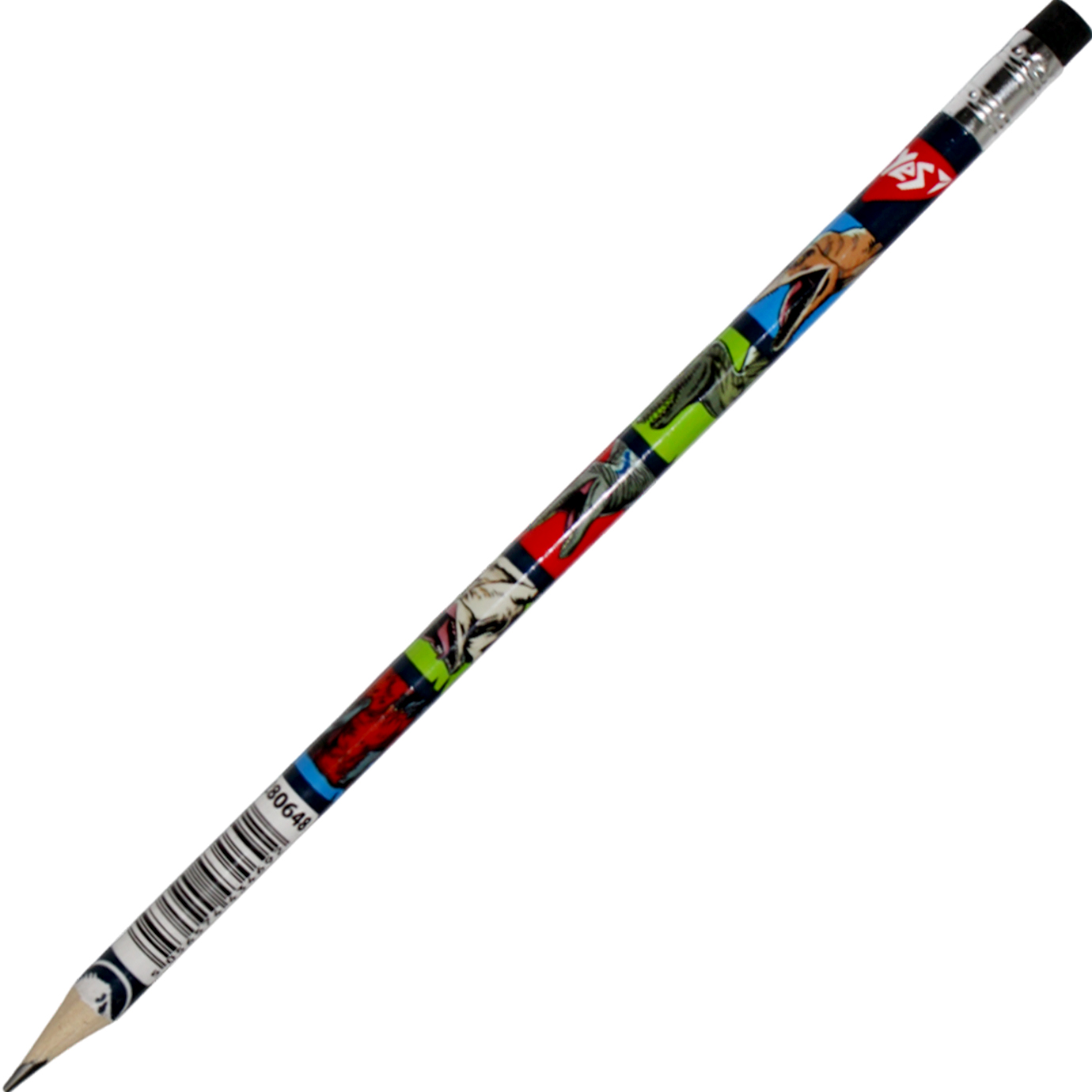 Олівець гр. "Yes" №280648 Jurassic World HB з фольгою круг. з гумкою,в тубі(36)(540) — купити | Канцелярський Сад