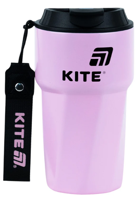 Термочашка метал. 0,45л "Kite" рожева №K26-1220-1 — купити | Канцелярський Сад