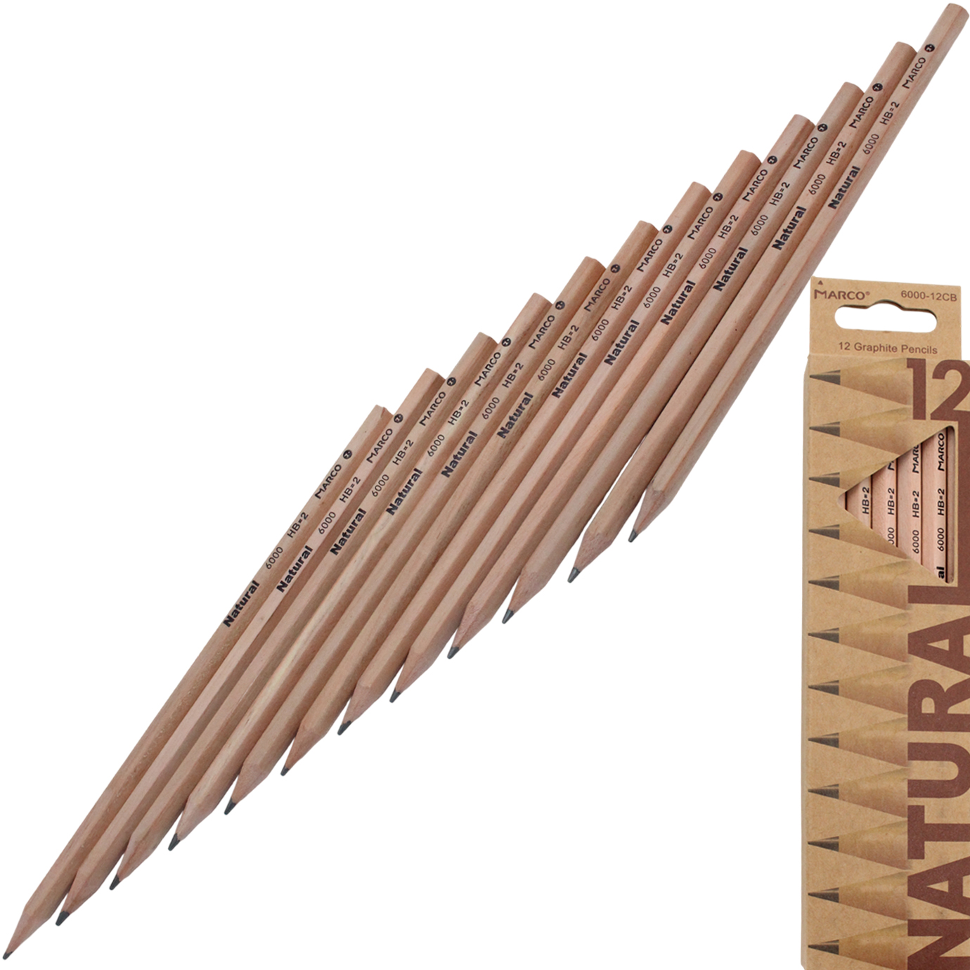 Набiр олівцiв гр. "Marco" №6000-12CB HB(12) — купити | Канцелярський Сад