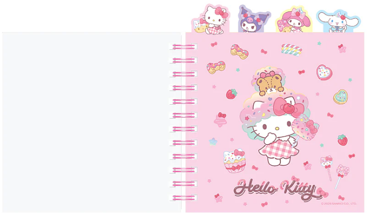 Блокнот пруж. В6 80арк. кліт. карт. обкл. з розділювачами "Hello Kitty" №HK26-278/Kite — фото 11