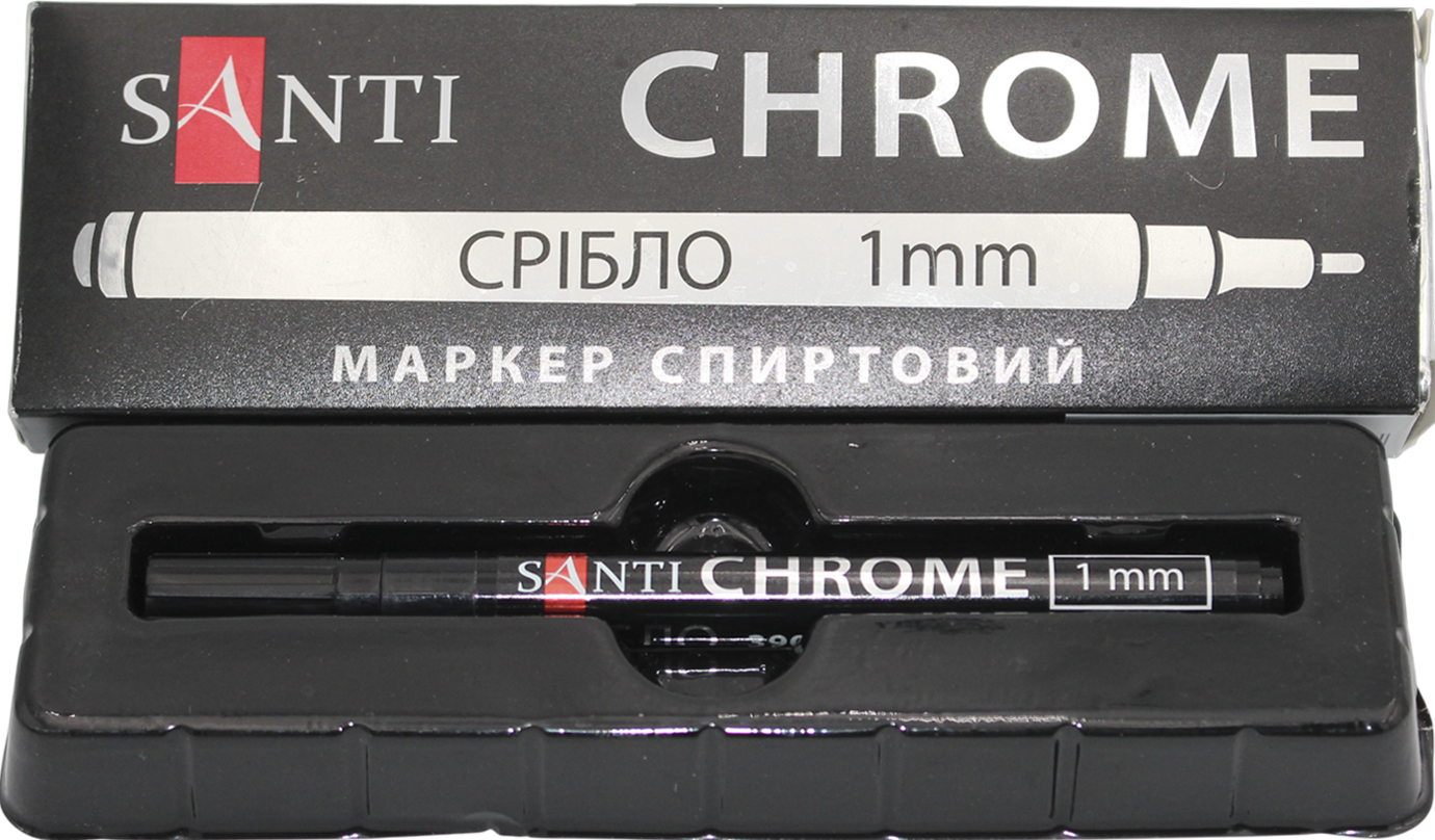 Маркер дзеркальний "Santi" №390775 "Chrome" 1мм,срібло — фото 8