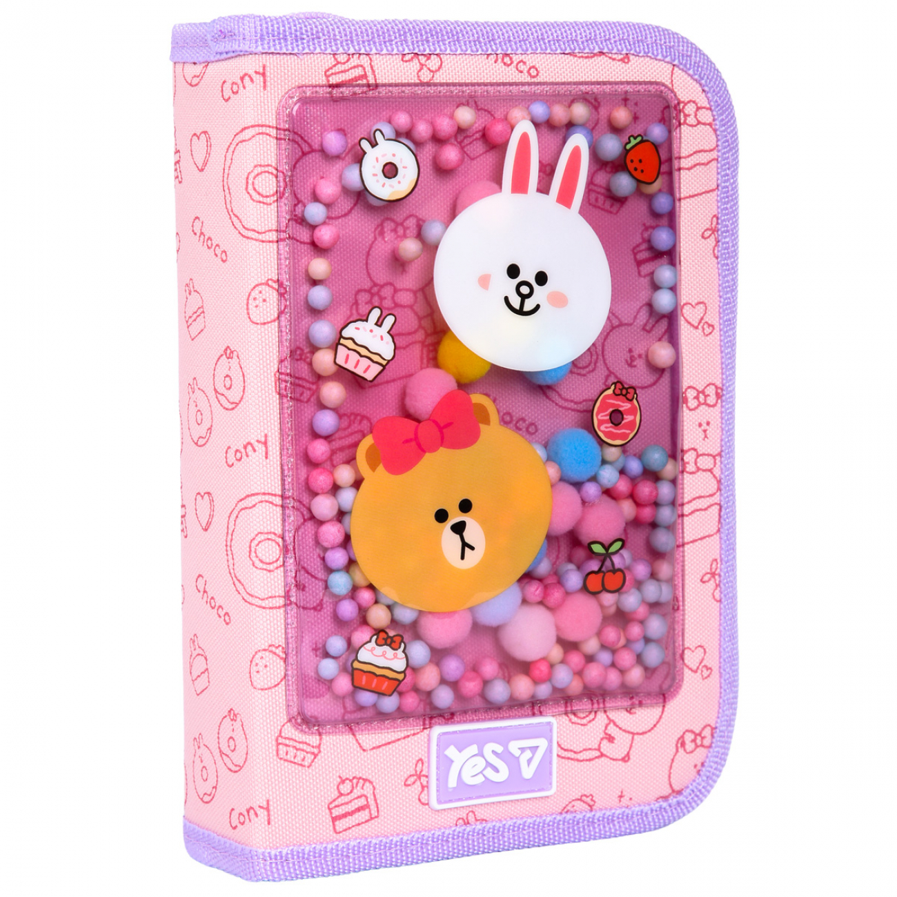 Пенал "Yes" Line Friends Always Together тв.,одинар.,1клап.,б/н №HP-03/533731/Р-26 — фото 11