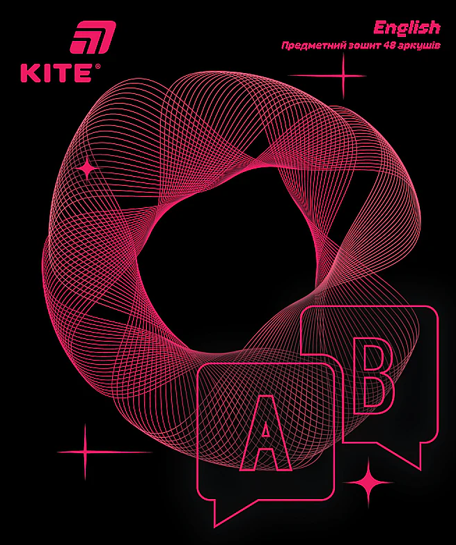 Зошит 48арк. кліт. "Kite" Предметка- Англ. мова софт тач+УФ,Lumen №K26-240-8(10)(200) — купити | Канцелярський Сад