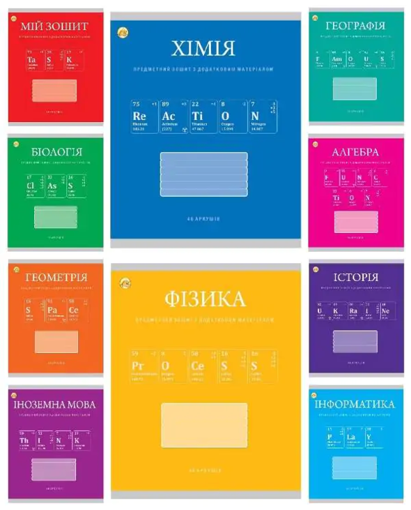 Зошит 48арк. кліт. Предметка-Хімічні мікс 10 №ТА15326/Тетрада/(10)(80) — купити | Канцелярський Сад