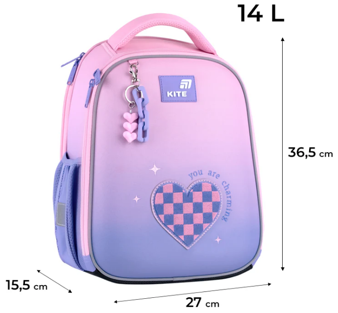Рюкзак каркасний "Kite" Education 555 Charming 2від.,2карм. №K26-555S-4(4) — фото 5