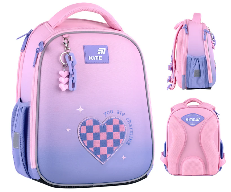 Рюкзак каркасний "Kite" Education 555 Charming 2від.,2карм. №K26-555S-4(4) — купити | Канцелярський Сад