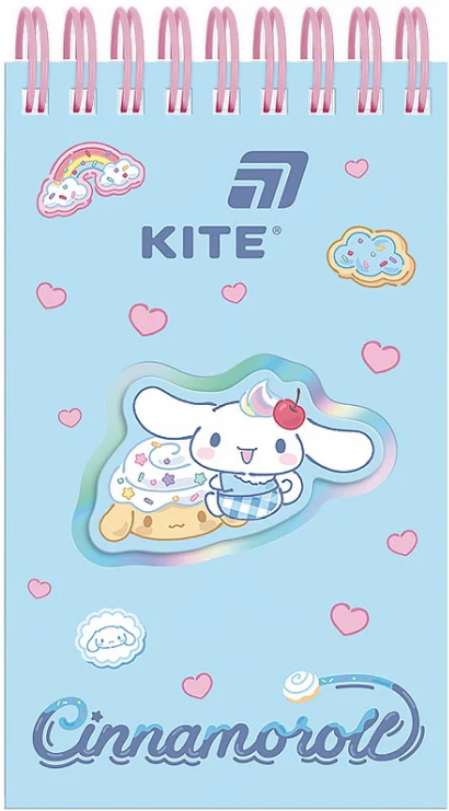 Блокнот пруж. А6 80арк. лін. карт. обкл. вирубка "Cinnamoroll" №CR26-279/Kite/ — купити | Канцелярський Сад