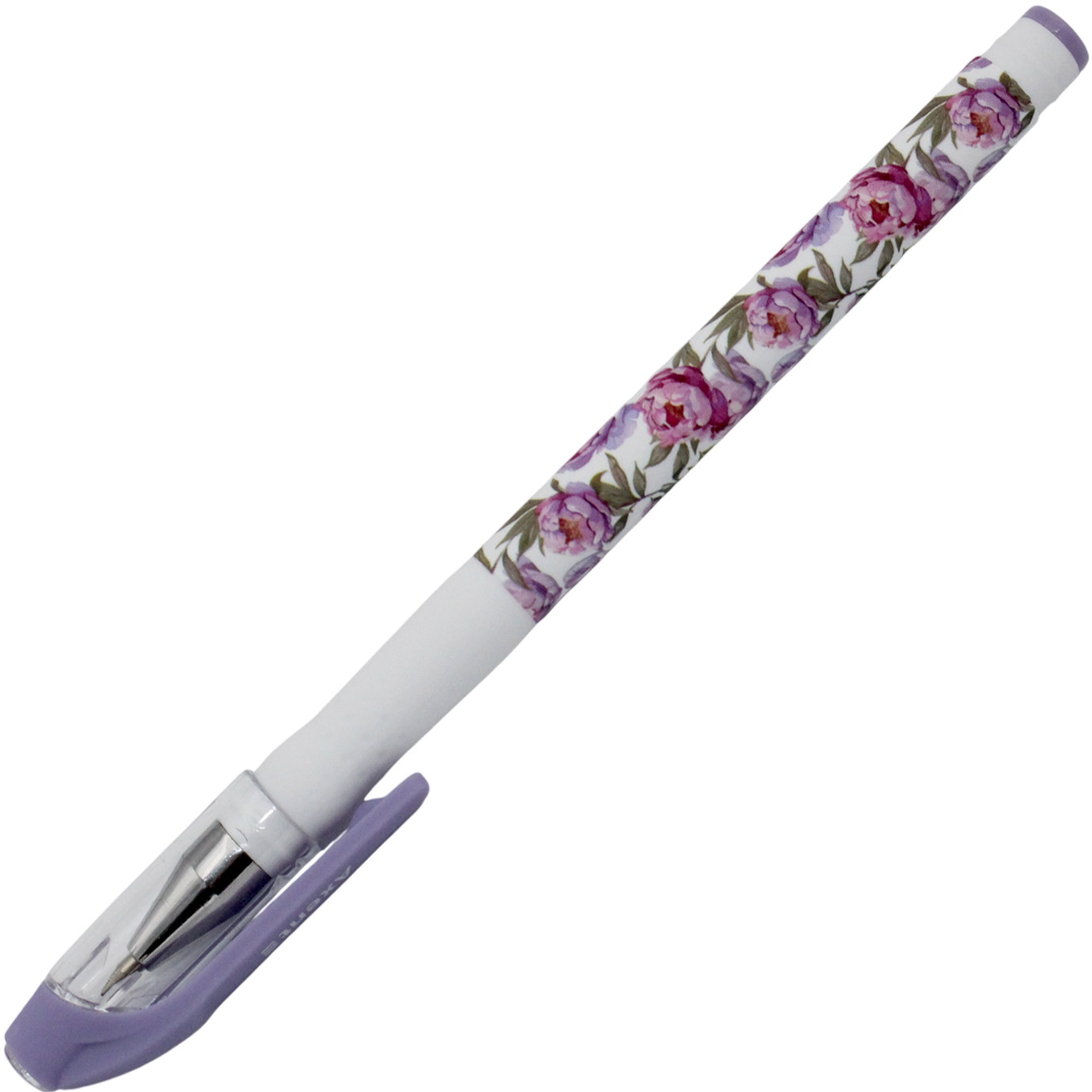 Ручка кульк. "Axent" №AB1049-43-A Floral White синя(24)(288) — купити | Канцелярський Сад