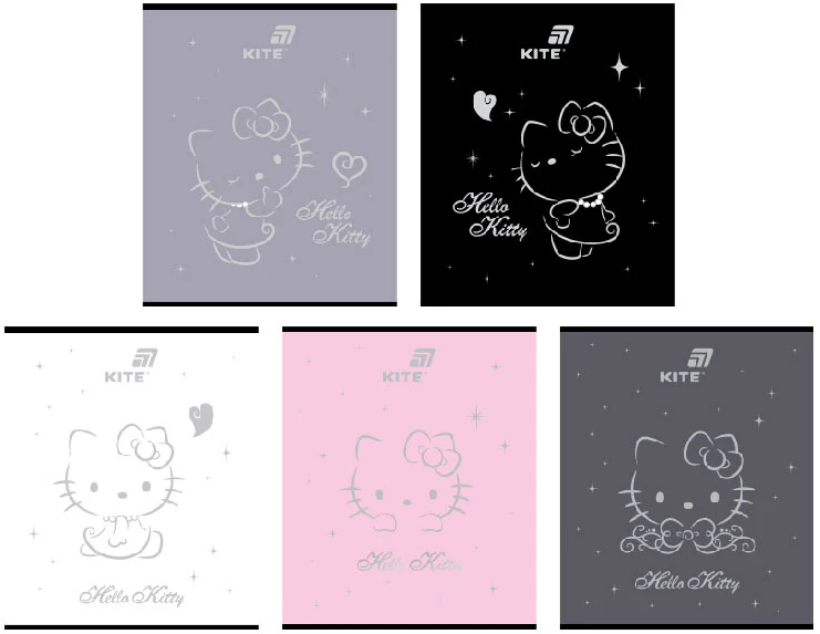 Зошит 24арк. кліт. "Kite" софт тач + фольга Hello Kitty №HK26-238-1(20)(320) — купити | Канцелярський Сад