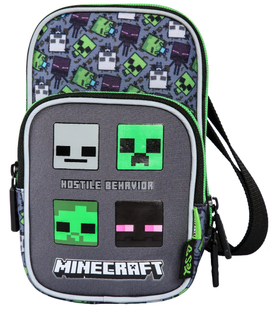 Сумка плечова "Yes" CBK-3 Р-26 Minecraft Reality 1від.2карм. №550572 — купити | Канцелярський Сад
