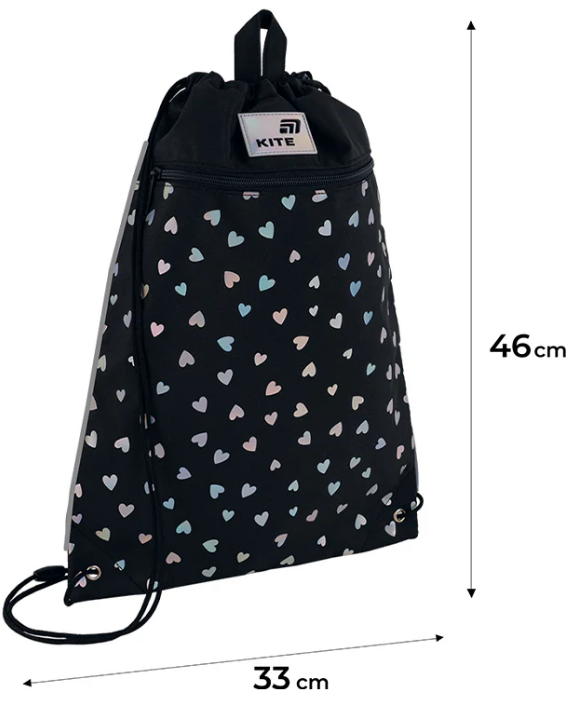 Сумка для взуття "Kite" Black&Silver 1від.1карм. №K26-601M-14 — фото 3