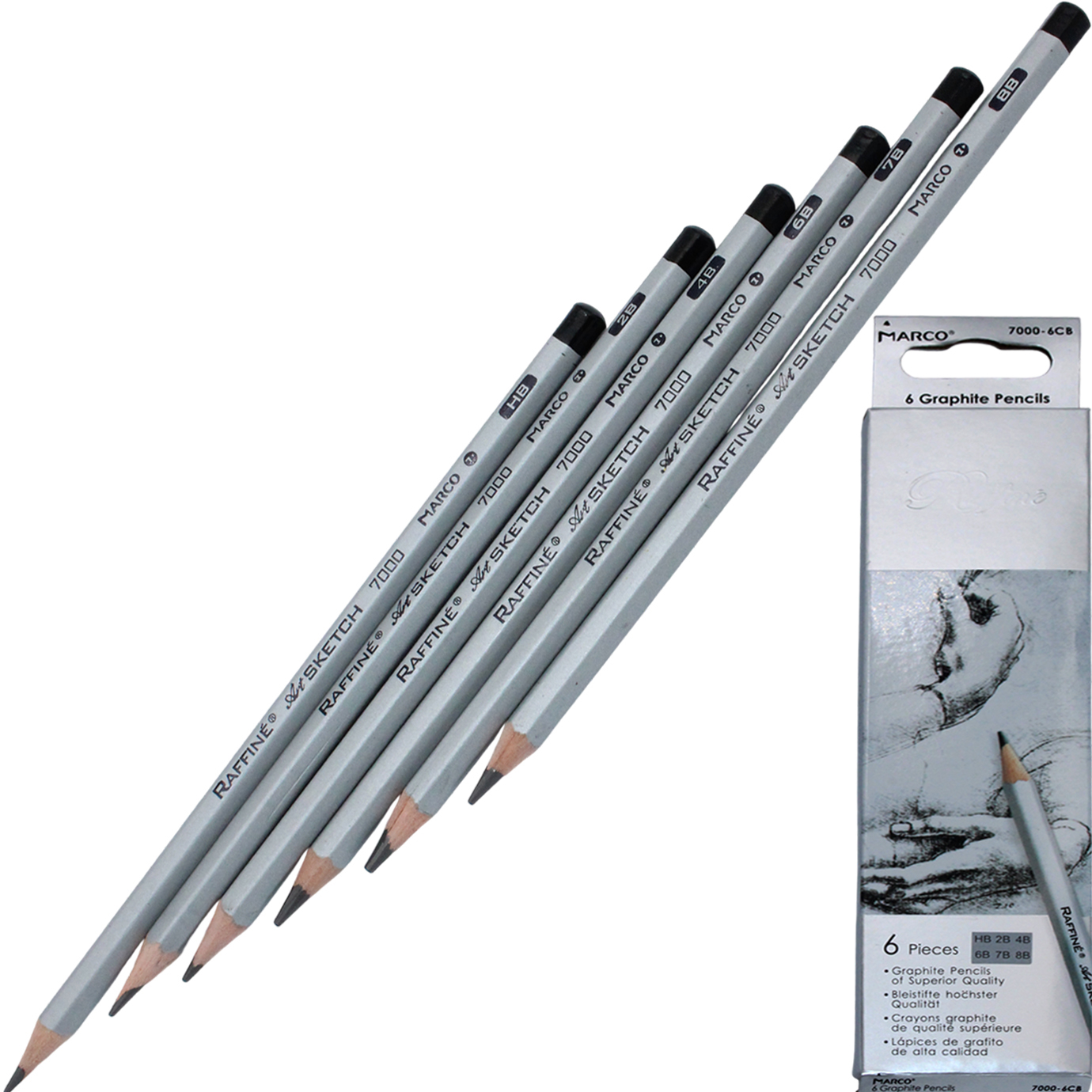 Набiр олівцiв гр. "Marco" №7000DM-6CB HB-8B (1)(24)(480) — купити | Канцелярський Сад