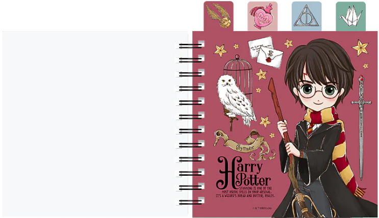 Блокнот пруж. В6 80арк. кліт. карт. обкл. з розділювачами "Harry Potter" №HP26-278/Kite — фото 8