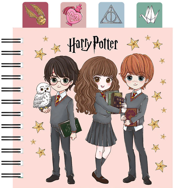 Блокнот пруж. В6 80арк. кліт. карт. обкл. з розділювачами "Harry Potter" №HP26-278/Kite/ — купити | Канцелярський Сад
