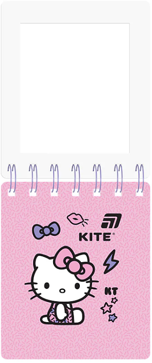 Блокнот пруж. А6 80арк. кліт. карт. обкл. вирубка "Hello Kitty" №HK26-276-1/Kite — фото 4