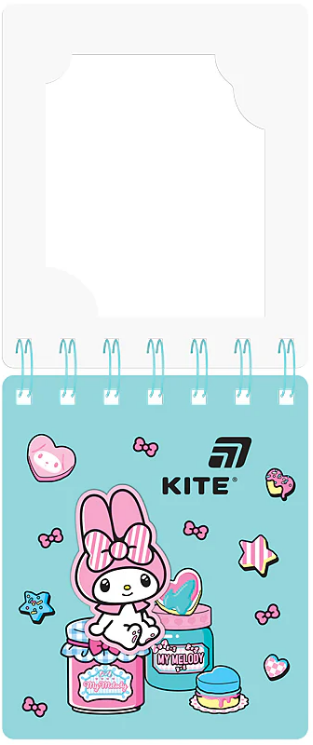 Блокнот пруж. А6 80арк. кліт. карт. обкл. вирубка "My Melody" №HK26-276-2/Kite — фото 6