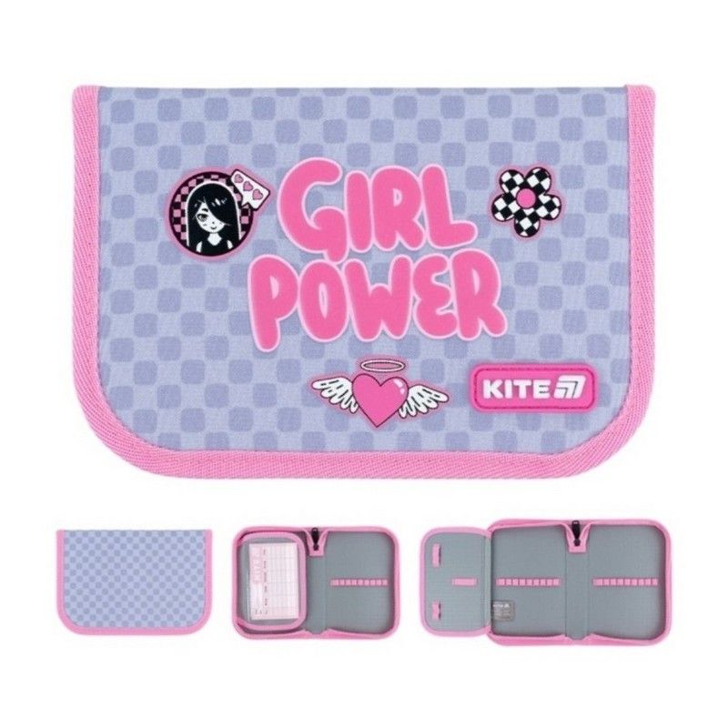 Пенал "Kite" Girl's Power 1від.,б/н,з 1 відворотом №K26-621-5(48) — купити | Канцелярський Сад