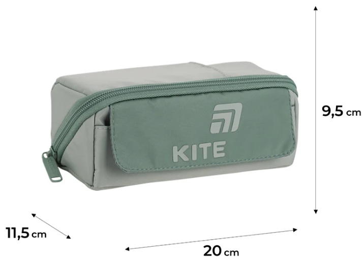Пенал "Kite" 1від.,м'який оливковий №K26-2702-3 — фото 9