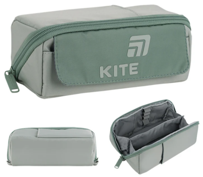 Пенал "Kite" 1від.,м'який оливковий №K26-2702-3 — купити | Канцелярський Сад