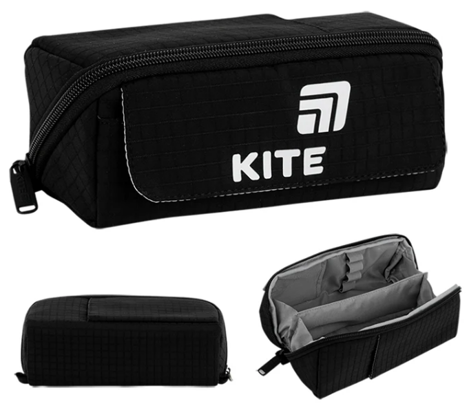 Пенал "Kite" 1від.,м'який чорний №K26-2702-6 — купити | Канцелярський Сад