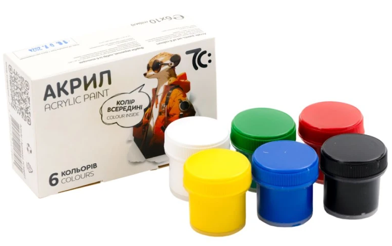 Набір акрил. фарб "7С" 6х10мл №7C50601(18) — купити | Канцелярський Сад