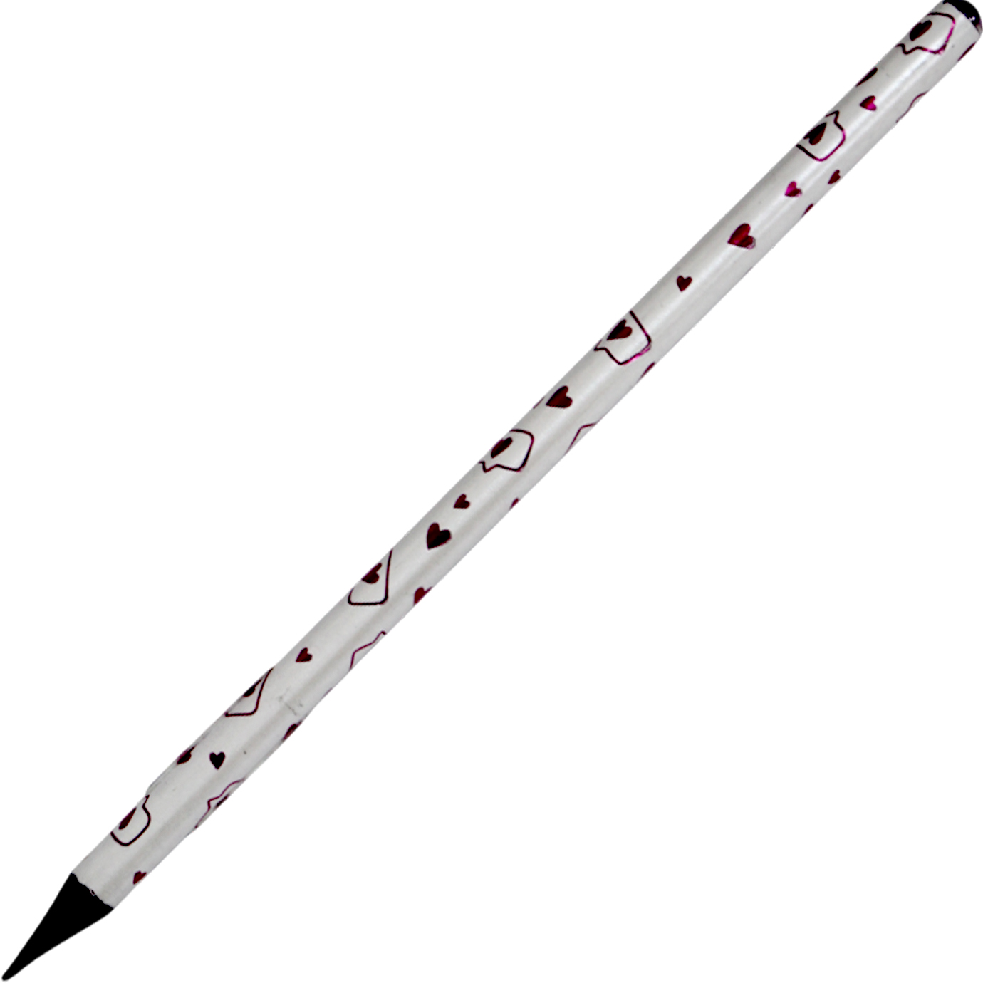 Олівець гр. "Kite" №K24-059-1 Hearts з кристалом,білий корпус,в тубі(36)(432) — купити | Канцелярський Сад