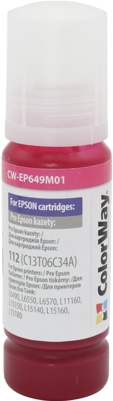 Чорнило ColorWay Epson №L-6490/L65XX/L11160/L15150/L15160/L15180 70мл magenta pigm. — фото 5